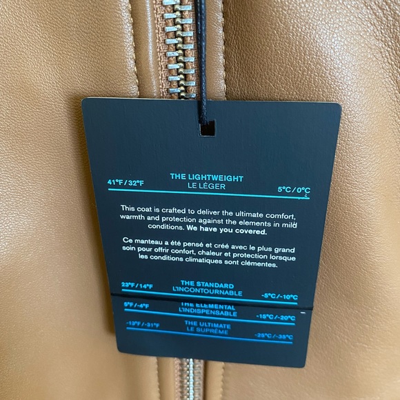 Mackage Kylie Tan Leather Moto Jacket with Removable Belt - NWT - Colour: Camel - Picture 6 of 12